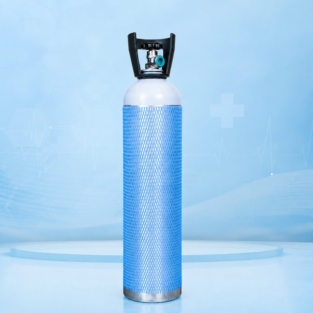 10 Litre Aluminium Oxygen Cylinder — Complete Set